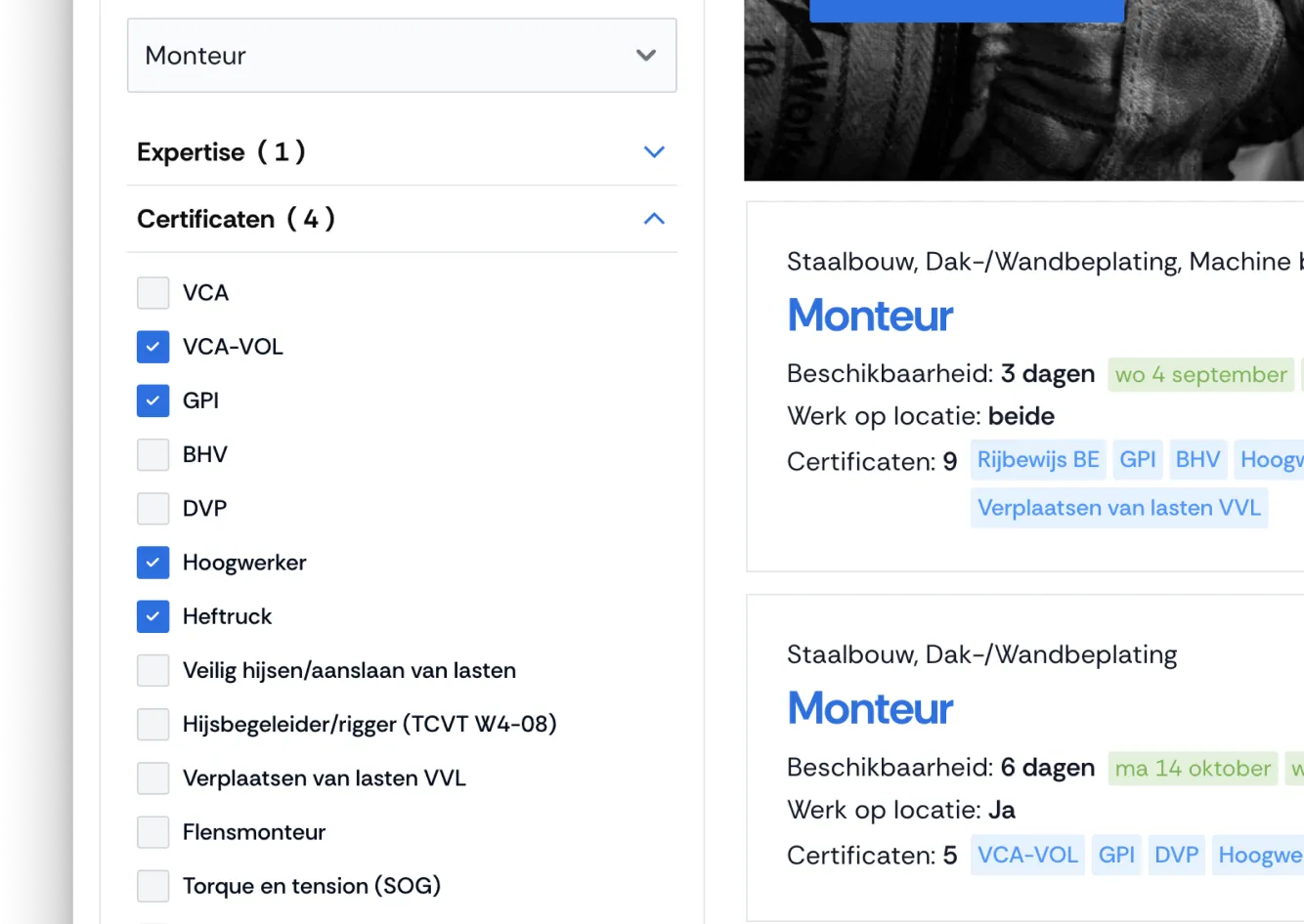 Certificaten en kwalificaties filteren